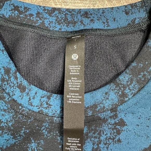 New Lululemon Sweatshirt Men Small Blue Black Camo Pullover Crewneck CIty Sweat - Picture 9 of 9